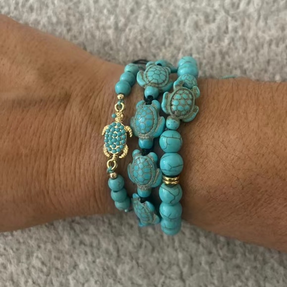 NWT 🏖️ ADJUSTABLE WEATHERED TURQUOISE SEA TURTLE STRING BRACELET or ANKLET - Picture 11 of 12